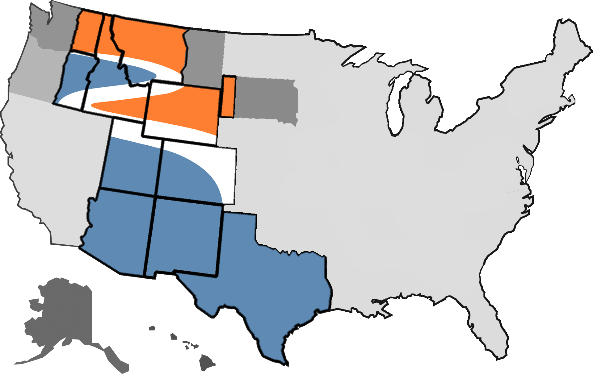 The River Conference states highlighted on a US map